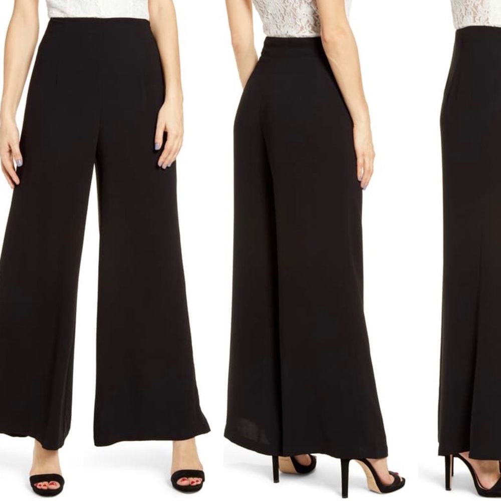 Leith (Nordstrom) Black Wide Leg Trousers